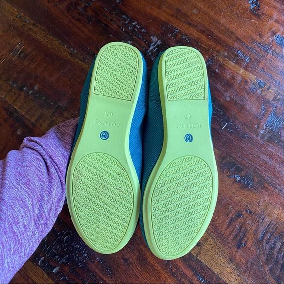 Rothy’s jade loafers women’s size 6.5 teal flats retired color - Picture 2 of 7